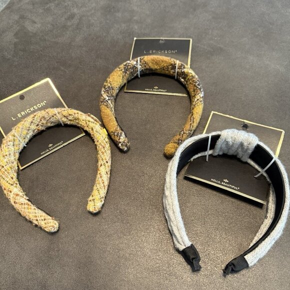 L. Erickson Women's Multicolor Aesthetic Wide Padded Tweed Headband One Size NWT - Picture 5 of 6